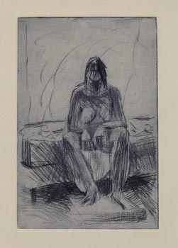 lee turner - nude, drypoint