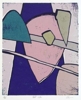 lee turner - still life, linocut